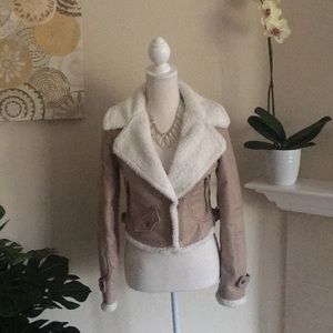 NWOT Taupe Colored Soft Suede like Short Jacket
